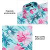 imageHawaiian Shirt for Men Short Sleeve Button Down Shirt Men Casual Summer Tropical Beach Aloha Shirts for Men Hawaii PartyA5aqua Flamingo