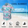 imageHawaiian Shirt for Men Short Sleeve Button Down Shirt Men Casual Summer Tropical Beach Aloha Shirts for Men Hawaii PartyA5aqua Flamingo