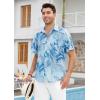 imageHawaiian Shirt for Men Short Sleeve Button Down Shirt Men Casual Summer Tropical Beach Aloha Shirts for Men Hawaii PartyA5blueleaf