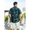 imageHawaiian Shirt for Men Short Sleeve Button Down Shirt Men Casual Summer Tropical Beach Aloha Shirts for Men Hawaii PartyA6black Teal Leaf