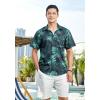 imageHawaiian Shirt for Men Short Sleeve Button Down Shirt Men Casual Summer Tropical Beach Aloha Shirts for Men Hawaii PartyA6black Teal Leaf