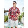 imageHawaiian Shirt for Men Short Sleeve Button Down Shirt Men Casual Summer Tropical Beach Aloha Shirts for Men Hawaii PartyA6red Leaf