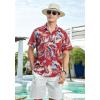 imageHawaiian Shirt for Men Short Sleeve Button Down Shirt Men Casual Summer Tropical Beach Aloha Shirts for Men Hawaii PartyA6red Leaf