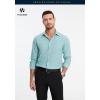 imageHISDERN Oxford 112 Mens Long Sleeve Oxford Dress Shirt Button Down Collar Breathable Business Casual for Work Formal WearAqua