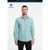imageHISDERN Oxford 112 Mens Long Sleeve Oxford Dress Shirt Button Down Collar Breathable Business Casual for Work Formal WearAqua