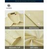 imageHISDERN Oxford 112 Mens Long Sleeve Oxford Dress Shirt Button Down Collar Breathable Business Casual for Work Formal WearD01yellow