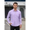 imageHISDERN Oxford 112 Mens Long Sleeve Oxford Dress Shirt Button Down Collar Breathable Business Casual for Work Formal WearE01purple
