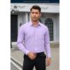 imageHISDERN Oxford 112 Mens Long Sleeve Oxford Dress Shirt Button Down Collar Breathable Business Casual for Work Formal WearE01purple