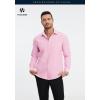 imageHISDERN Oxford 112 Mens Long Sleeve Oxford Dress Shirt Button Down Collar Breathable Business Casual for Work Formal WearE02pink