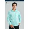 imageHISDERN 101C Mens Dress Shirts Long Sleeve Easy Care Quick Dry Breathable Regular Fit Formal Business Casual S4XLAqua