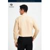 imageHISDERN 101C Mens Dress Shirts Long Sleeve Easy Care Quick Dry Breathable Regular Fit Formal Business Casual S4XLChampagne