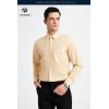 imageHISDERN 101C Mens Dress Shirts Long Sleeve Easy Care Quick Dry Breathable Regular Fit Formal Business Casual S4XLChampagne