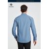 imageHISDERN 101C Mens Dress Shirts Long Sleeve Easy Care Quick Dry Breathable Regular Fit Formal Business Casual S4XLDusty Blue