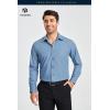 imageHISDERN 101C Mens Dress Shirts Long Sleeve Easy Care Quick Dry Breathable Regular Fit Formal Business Casual S4XLDusty Blue