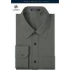 imageHISDERN 101C Mens Dress Shirts Long Sleeve Easy Care Quick Dry Breathable Regular Fit Formal Business Casual S4XLGrey