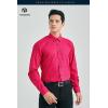 imageHISDERN 101C Mens Dress Shirts Long Sleeve Easy Care Quick Dry Breathable Regular Fit Formal Business Casual S4XLHot Pink