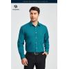 imageHISDERN 101C Mens Dress Shirts Long Sleeve Easy Care Quick Dry Breathable Regular Fit Formal Business Casual S4XLLight Teal