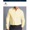imageHISDERN 101C Mens Dress Shirts Long Sleeve Easy Care Quick Dry Breathable Regular Fit Formal Business Casual S4XLLight Yellow