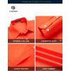 imageHISDERN 101C Mens Dress Shirts Long Sleeve Easy Care Quick Dry Breathable Regular Fit Formal Business Casual S4XLOrange