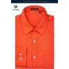 imageHISDERN 101C Mens Dress Shirts Long Sleeve Easy Care Quick Dry Breathable Regular Fit Formal Business Casual S4XLOrange