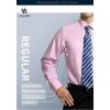 imageHISDERN 101C Mens Dress Shirts Long Sleeve Easy Care Quick Dry Breathable Regular Fit Formal Business Casual S4XLPink