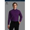 imageHISDERN 101C Mens Dress Shirts Long Sleeve Easy Care Quick Dry Breathable Regular Fit Formal Business Casual S4XLPurple