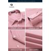 imageHISDERN 101C Mens Dress Shirts Long Sleeve Easy Care Quick Dry Breathable Regular Fit Formal Business Casual S4XLRose Pink