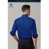 imageHISDERN 101C Mens Dress Shirts Long Sleeve Easy Care Quick Dry Breathable Regular Fit Formal Business Casual S4XLRoyal Blue