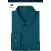 imageHISDERN 101C Mens Dress Shirts Long Sleeve Easy Care Quick Dry Breathable Regular Fit Formal Business Casual S4XLTeal