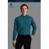 imageHISDERN 101C Mens Dress Shirts Long Sleeve Easy Care Quick Dry Breathable Regular Fit Formal Business Casual S4XLTeal