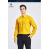 imageHISDERN 101C Mens Dress Shirts Long Sleeve Easy Care Quick Dry Breathable Regular Fit Formal Business Casual S4XLYellow