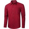 imageHISDERN 101C Mens Dress Shirts Long Sleeve Easy Care Quick Dry Breathable Regular Fit Formal Business Casual S4XLBurgundy Red
