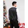 imageHISDERN Mens Christmas Suit Vest Funny Holiday Dress Vests Tie and Pocket Square Set for Men Xmas Festival PartyBlack Christmas