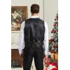 imageHISDERN Mens Christmas Suit Vest Funny Holiday Dress Vests Tie and Pocket Square Set for Men Xmas Festival PartyBlack Reindeer