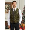 imageHISDERN Mens Christmas Suit Vest Funny Holiday Dress Vests Tie and Pocket Square Set for Men Xmas Festival PartyBlack Reindeer