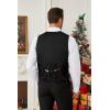 imageHISDERN Mens Christmas Suit Vest Funny Holiday Dress Vests Tie and Pocket Square Set for Men Xmas Festival PartyBlack Santa