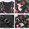 imageHISDERN Mens Christmas Suit Vest Funny Holiday Dress Vests Tie and Pocket Square Set for Men Xmas Festival PartyBlack Santa