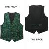 imageHISDERN Mens Christmas Suit Vest Funny Holiday Dress Vests Tie and Pocket Square Set for Men Xmas Festival PartyGreen Christmas Tree