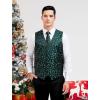 imageHISDERN Mens Christmas Suit Vest Funny Holiday Dress Vests Tie and Pocket Square Set for Men Xmas Festival PartyGreen Christmas Tree