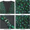 imageHISDERN Mens Christmas Suit Vest Funny Holiday Dress Vests Tie and Pocket Square Set for Men Xmas Festival PartyGreen Christmas Tree