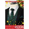 imageHISDERN Mens Christmas Suit Vest Funny Holiday Dress Vests Tie and Pocket Square Set for Men Xmas Festival PartyGreen Christmas Tree