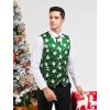 imageHISDERN Mens Christmas Suit Vest Funny Holiday Dress Vests Tie and Pocket Square Set for Men Xmas Festival PartyGreen Santa