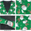 imageHISDERN Mens Christmas Suit Vest Funny Holiday Dress Vests Tie and Pocket Square Set for Men Xmas Festival PartyGreen Santa