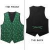 imageHISDERN Mens Christmas Suit Vest Funny Holiday Dress Vests Tie and Pocket Square Set for Men Xmas Festival PartyGreen Snowflake