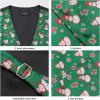imageHISDERN Mens Christmas Suit Vest Funny Holiday Dress Vests Tie and Pocket Square Set for Men Xmas Festival PartyGreen Snowman