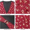 imageHISDERN Mens Christmas Suit Vest Funny Holiday Dress Vests Tie and Pocket Square Set for Men Xmas Festival PartyRed Reindeer