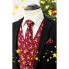 imageHISDERN Mens Christmas Suit Vest Funny Holiday Dress Vests Tie and Pocket Square Set for Men Xmas Festival PartyRed Reindeer