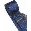 imageHISDERN Men Floral Ties Woven Classic 34quot Necktie Set Formal Tie Pocket Square for Wedding with Handkerchief Gift BoxNavy Blue Floral