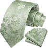 imageHISDERN Men Floral Ties Woven Classic 34quot Necktie Set Formal Tie Pocket Square for Wedding with Handkerchief Gift BoxSage Green Floral11