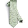 imageHISDERN Men Floral Ties Woven Classic 34quot Necktie Set Formal Tie Pocket Square for Wedding with Handkerchief Gift BoxSage Green Floral11
